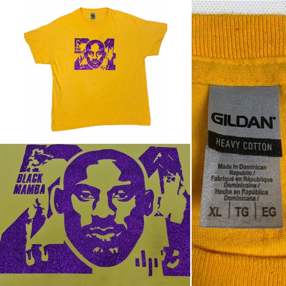 VTG Kobe Bryant Black Mamba #24 T-Shirt Lakers XL